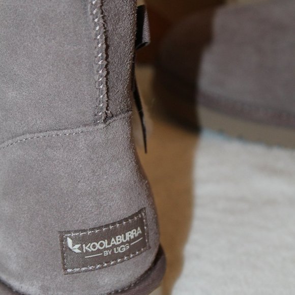 UGG KOOLABURRA CINDER GRAY TALL SUEDE BOW BOOTS - Picture 3 of 6